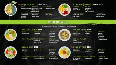 poke bowl lyngby|Menu 